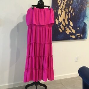 1. State Vibrant Pink Strapless Dress